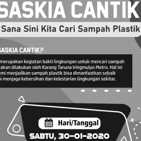 SASKIA CANTIK – Sana Sini Kita Cari Sampah Plastik